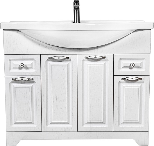 Stella Polare Тумба с раковиной Кармела 100 люкс белое серебро – фото-1